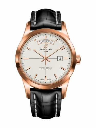 Breitling Transocean Day & Date Red Gold / Silver / Croco / Pin R4531012/G752/743P/R20BA.1