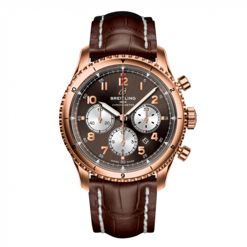 Breitling Aviator 8 B01 Chronograph 43 Red Gold / Bronze / Brown Croco RB0119131Q1P2