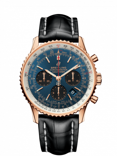 Breitling Navitimer 1 B01 Chronograph 43 Red Gold / Blue / Croco / Pin RB0121211C1P1