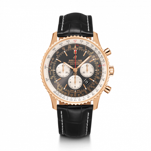 Breitling Navitimer 1 B01 Chronograph 46 Red Gold / Anthracite / Croco / Folding RB0127121F1P2