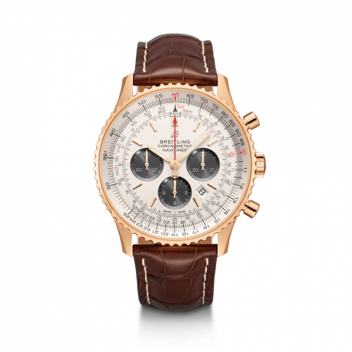 Breitling Navitimer 1 B01 Chronograph 46 Red Gold / Silver / Croco / Folding RB0127121G1P2
