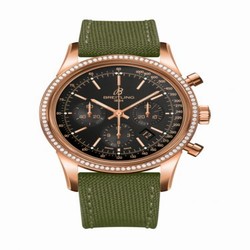 Breitling Transocean Chronograph Red Gold / Diamond / Black / Military RB015253.BB16.106W