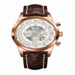 Breitling Transocean Chronograph Unitime Red Gold / Silver / Croco RB0510U0.A733.756P