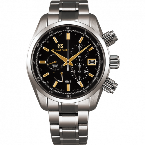 Grand Seiko Spring Drive Chronograph Titanium / Black / Bracelet SBGC205