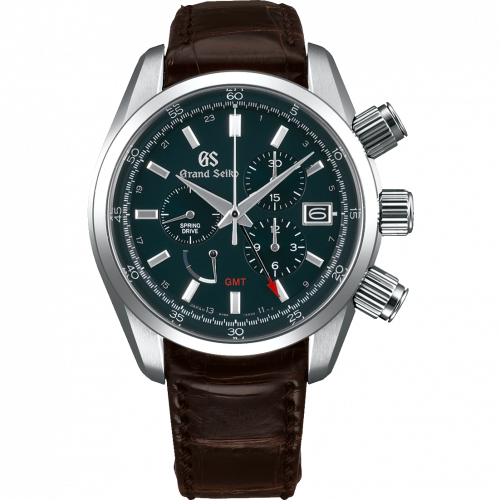 Grand Seiko Spring Drive Chronograph Stainless Steel / Green / Strap SBGC207