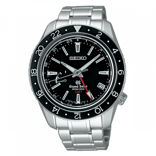 Grand Seiko Spring Drive GMT Stainless Steel / Black / Bracelet SBGE001