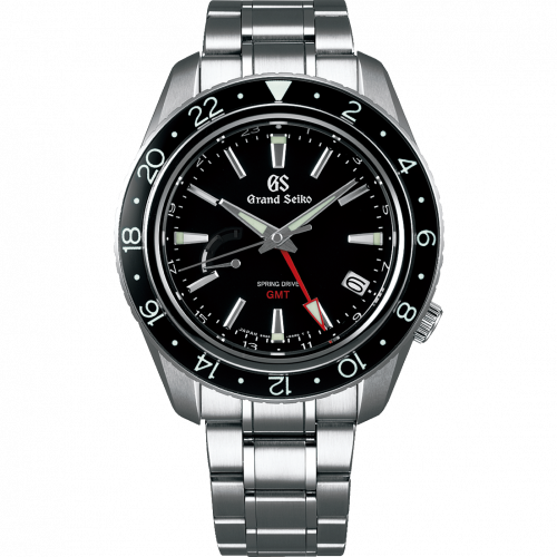 Grand Seiko Spring Drive GMT Stainless Steel / Black / Bracelet SBGE201