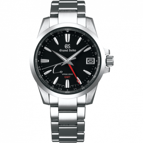 Grand Seiko Spring Drive GMT Stainless Steel / Black / Bracelet SBGE213