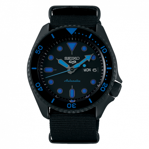 Seiko 5 Sports Street Style Hard Coating / Black - Blue / NATO SRPD81K1