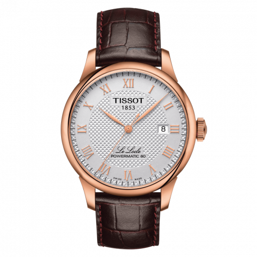 Tissot Le Locle Powermatic 80 39.3 Rose Gold PVD / Silver / Strap T006.407.36.033.00