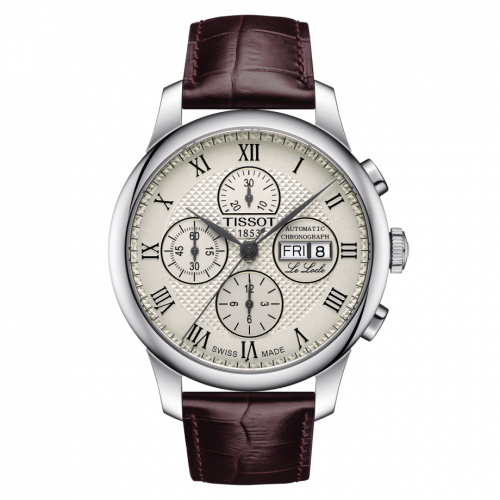 Tissot Le Locle 42.3 Valjoux Chronograph Stainless Steel / Ivory / Strap T006.414.16.263.00