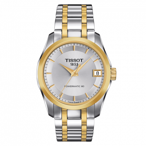 Tissot Couturier Powermatic 80 32 Stainless Steel / Yellow Gold PVD / Silver / Bracelet T035.207.22.031.00