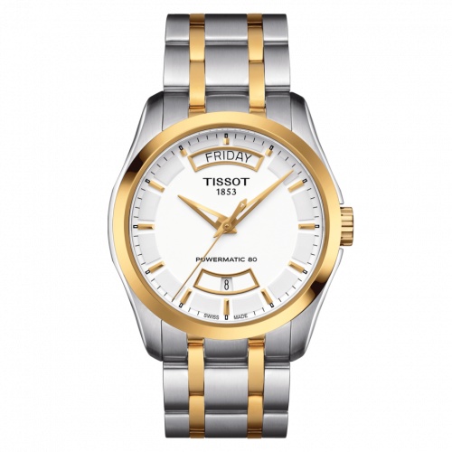 Tissot Couturier Powermatic 80 39 Stainless Steel / Yellow Gold PVD / White / Bracelet T035.407.22.011.01