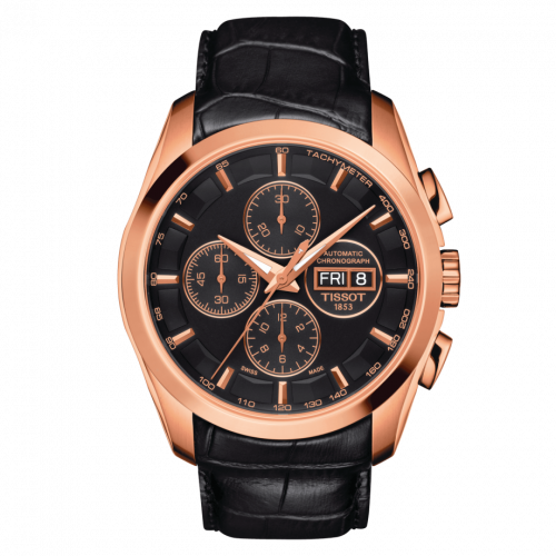 Tissot Tissot Couturier Automatic Chronograph 43 Rose Gold PVD / Black T035.614.36.051.01