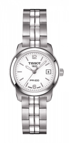 Tissot PR 100 Quartz 24.5 Stainless Steel / White / Bracelet T049.210.11.017.00