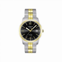 Tissot PR 100 Quartz 38 Stainless Steel / Yellow Gold PVD / Black / Bracelet T049.410.22.057.01