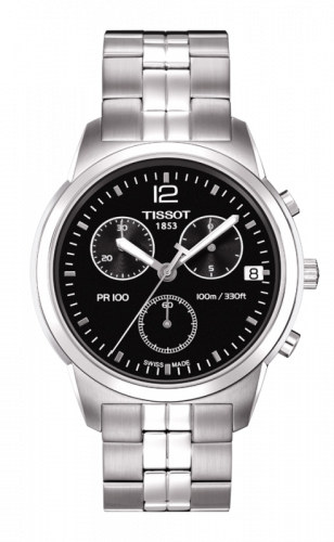 Tissot PR 100 Chronograph Quartz 38 Stainless Steel / Black / Bracelet T049.417.11.057.00