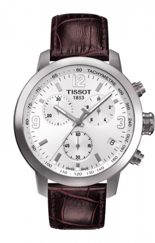Tissot PRC 200 Quartz Chronograph Silver Leather T055.417.16.017.01