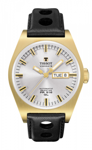 Tissot PRS 516 Automatic 40 PVD Gold / Silver / Strap T071.430.36.031.00