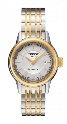 Tissot Carson Automatic 29.5 Stainless Steel / Yellow Gold PVD / Silver / Bracelet T085.207.22.011.00