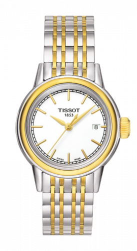 Tissot Carson Quartz 29.7 Stainless Steel / Yellow Gold PVD / White / Bracelet T085.210.22.011.00