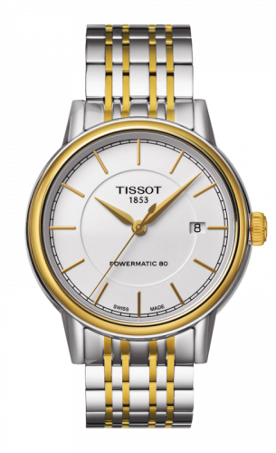 Tissot Carson Powermatic 80 Two Tone / White / Bracelet T085.407.22.011.00