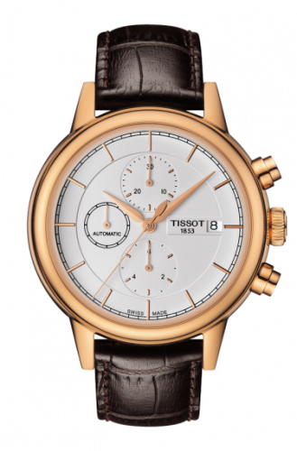 Tissot Carson Automatic Chronograph 42.3 Rose Gold PVD / Silver / Strap T085.427.36.011.00