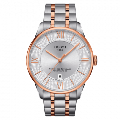 Tissot Chemin Des Tourelles Powermatic 80 42 Stainless Steel / Rose Gold PVD / Silver T099.407.22.038.02