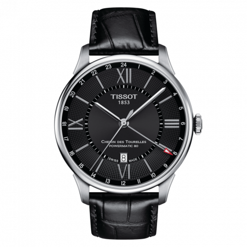 Tissot Chemin Des Tourelles Powermatic 80 GMT 42 Stainless Steel / Black / Strap T099.429.16.058.00