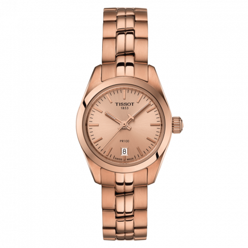 Tissot PR 100 Quartz 25 Rose Gold PVD / Champagne / Bracelet T101.010.33.451.00
