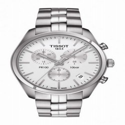 Tissot PR 100 Chronograph Quartz 41 Stainless Steel / Silver / Bracelet T101.417.11.031.00