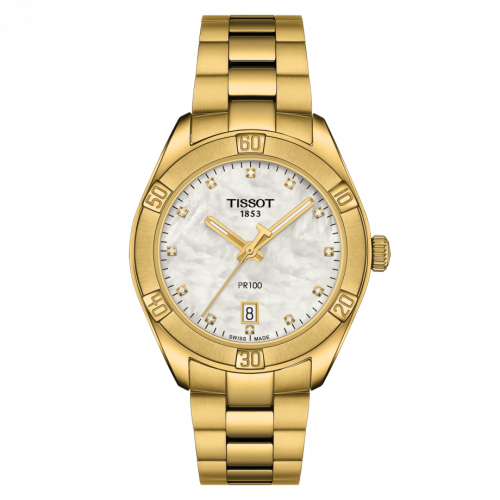 Tissot PR 100 Sport Chic 36 Yellow Gold PVD / MOP / Bracelet T101.910.33.116.01