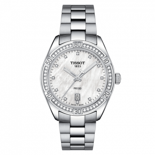 Tissot PR 100 Sport Chic 36 Stainless Steel / Diamond / MOP / Bracelet T101.910.61.116.00