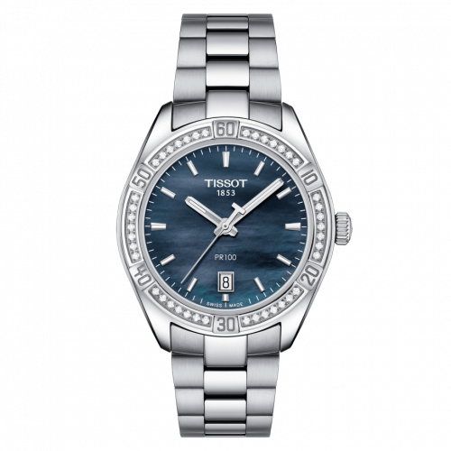 Tissot PR 100 Sport Chic 36 Stainless Steel / Diamond / Black MOP / Bracelet T101.910.61.121.00