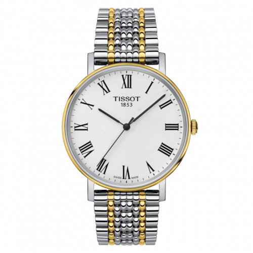 Tissot Everytime Medium Stainless Steel / Yellow Gold PVD / Silver / Strap T109.410.22.033.00
