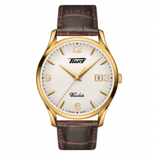 Tissot Visodate Quartz 40 Yellow Gold PVD / Silver / Strap T118.410.36.277.00