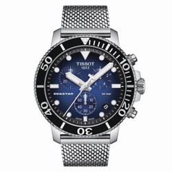 Tissot Seastar 1000 Chronograph Quartz 45.5 Stainless Steel / Gradient Blue / Mesh T120.417.11.041.02