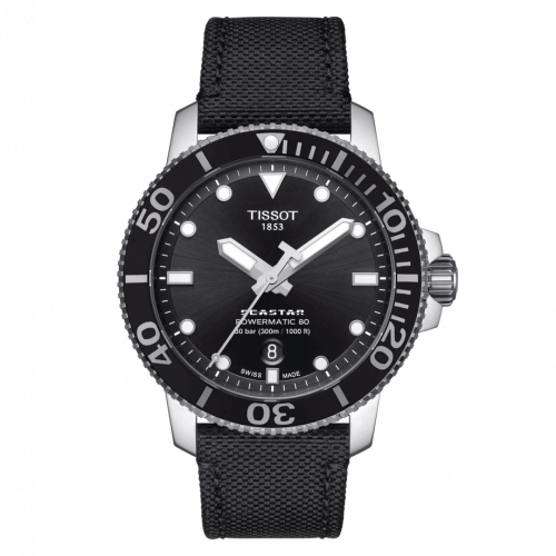 Tissot Seastar 1000 Powermatic 80 43 Stainless Steel / Black / Fabric T120.407.17.051.00