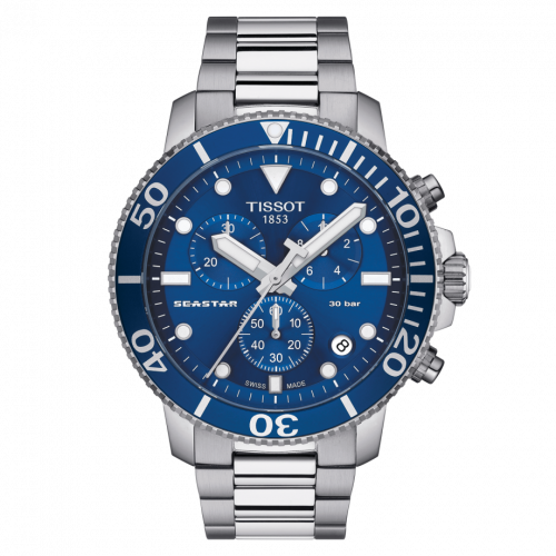 Tissot Seastar 1000 Chronograph Quartz 45.5 Stainless Steel / Blue / Bracelet T120.417.11.041.00