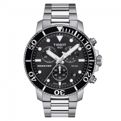 Tissot Seastar 1000 Chronograph Quartz 45.5 Stainless Steel / Black / Bracelet T120.417.11.051.00