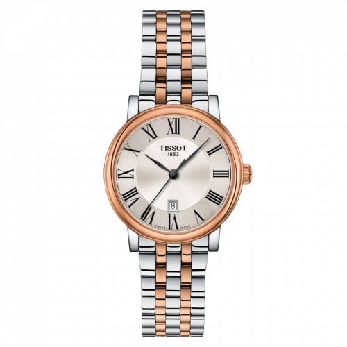 Tissot Carson Premium Quartz 30 Stainless Steel / Rose Gold PVD / Silver / Bracelet T122.210.22.033.01