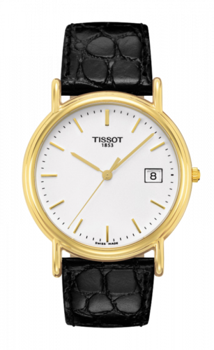 Tissot Carson Quartz 33.7 Yellow Gold / White / Strap T71.3.429.11