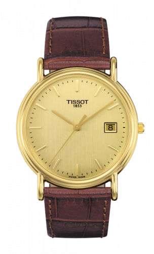 Tissot Carson Quartz 33.7 Yellow Gold / Champagne / Strap T71.3.429.21