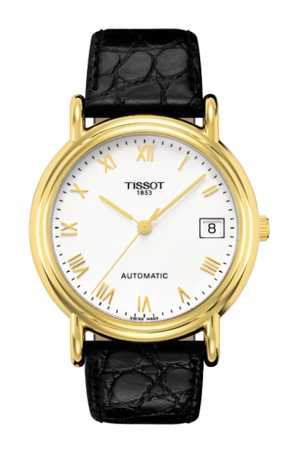 Tissot Carson Automatic 35.5 Yellow Gold / White / Strap T71.3.430.13