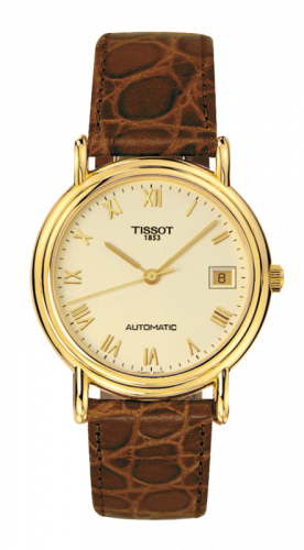 Tissot Carson Automatic 35.5 Yellow Gold / Champagne / Strap T71.3.430.23
