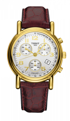 Tissot Carson Chronograph Quartz 39.7 Yellow Gold / Silver / Strap T71.3.442.32