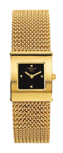 Tissot Bellflower Square Yellow Gold / Black / Bracelet T73.3.321.51