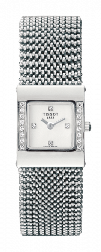 Tissot Bellflower Square White Gold / Diamond / Silver / Bracelet T74.5.308.36