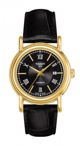 Tissot Carson Automatic 29.7 Yellow Gold / Black / Strap T907.007.16.058.00