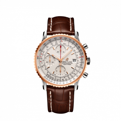 Breitling Navitimer 1 Chronograph 41 Stainless Steel / Red Gold / Silver / Croco / Folding U13324211G1P2